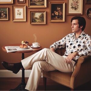 True Vintage Rare 1970’s Long Sleeve Disco Button Down for Men